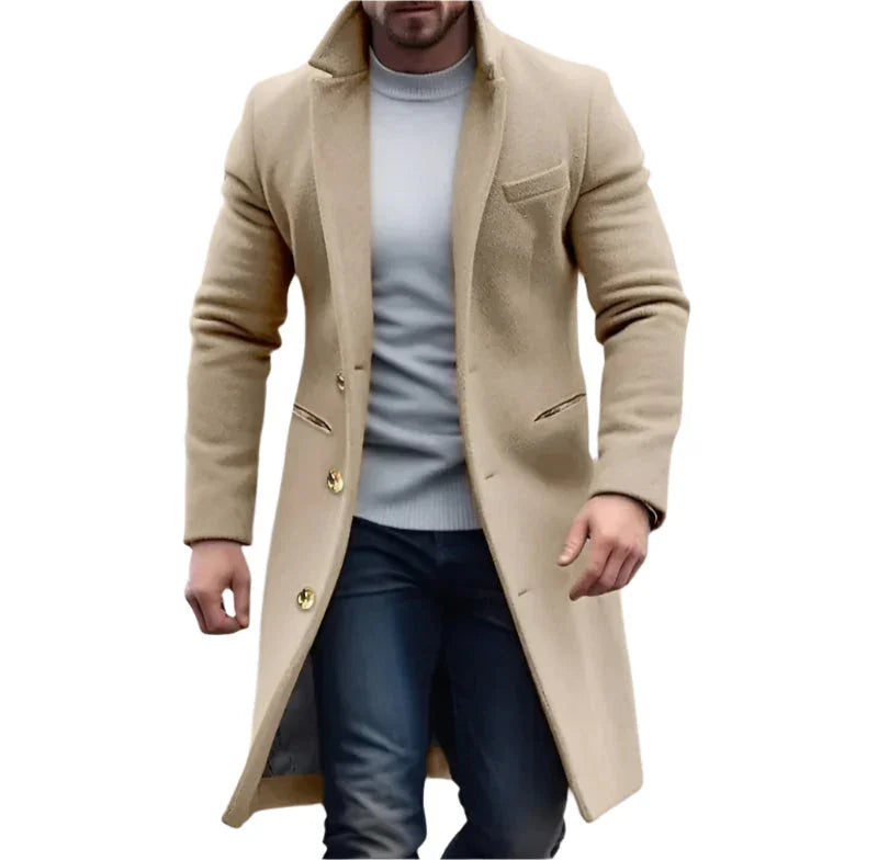 Heren Lange Trenchcoat Klassiek 4