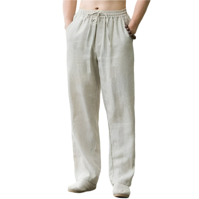 Heren Linnen Broek Casual Comfort 0