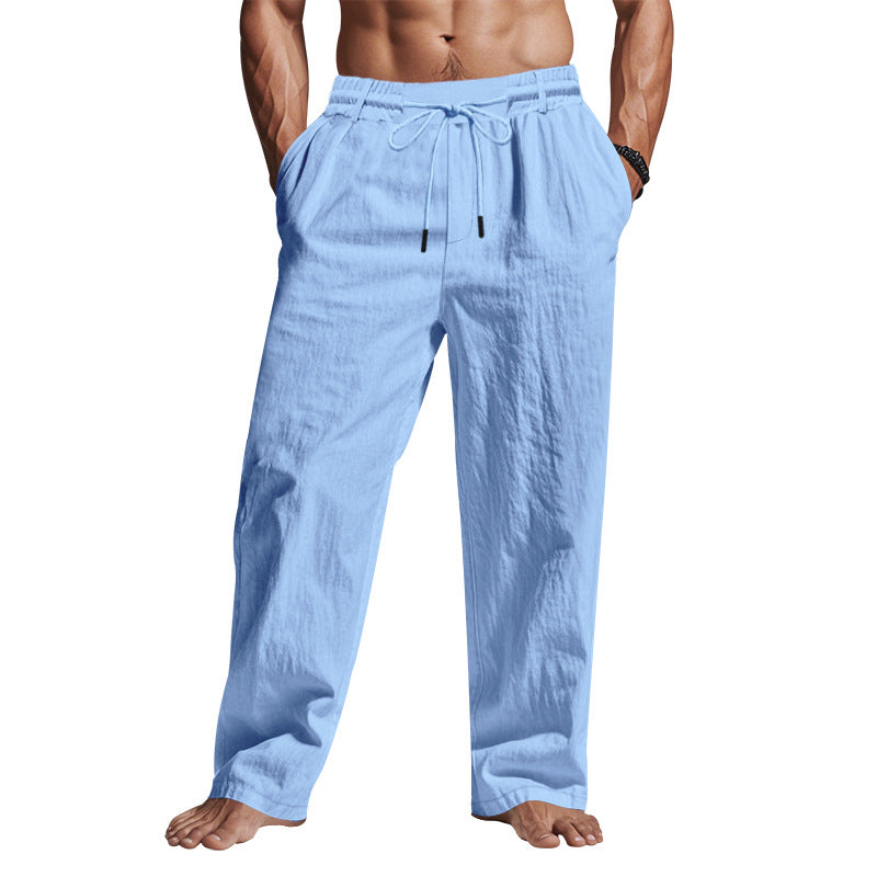 Heren Linnen Broek Relaxed Fit Met Touwtjesluiting 3
