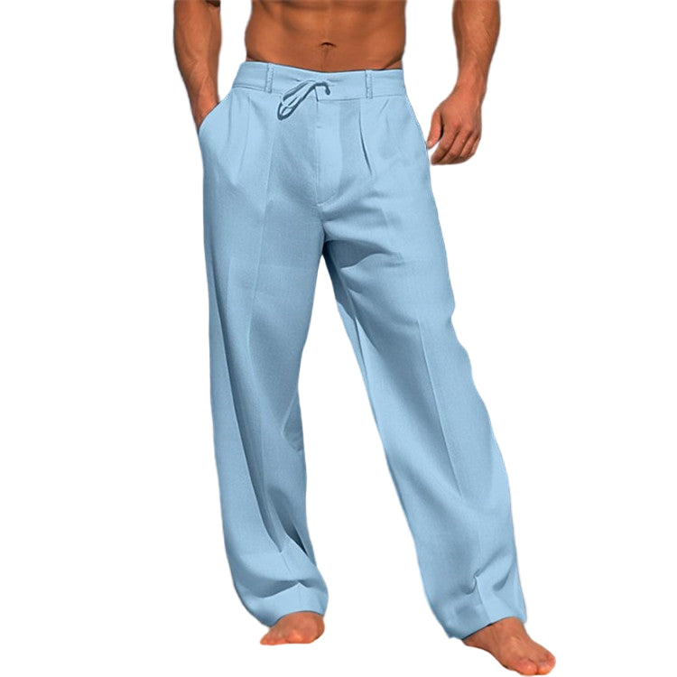 Heren Linnen Broek Relaxed Fit Met Touwtjesluiting 4