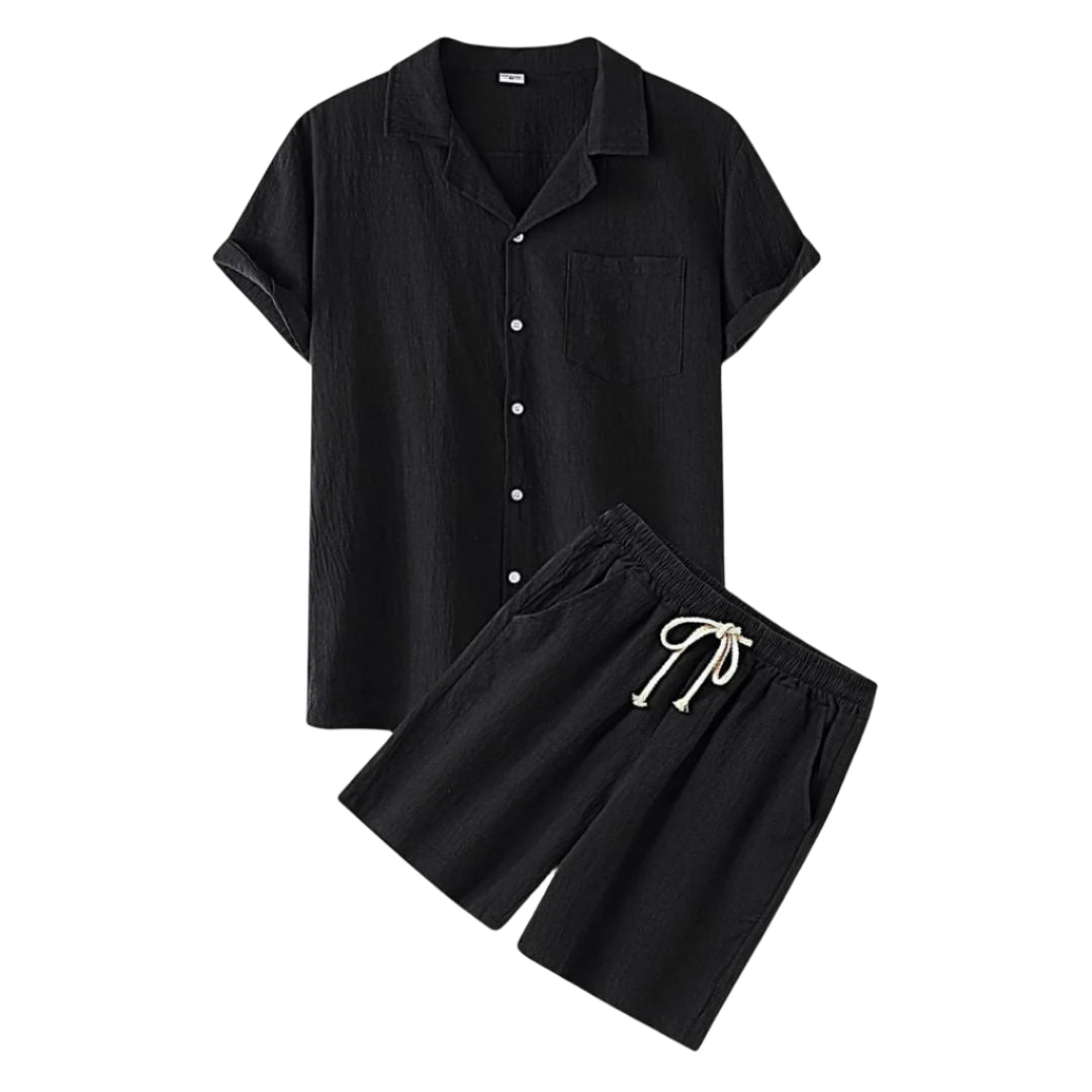 Heren Linnen Set Casual Comfort 0