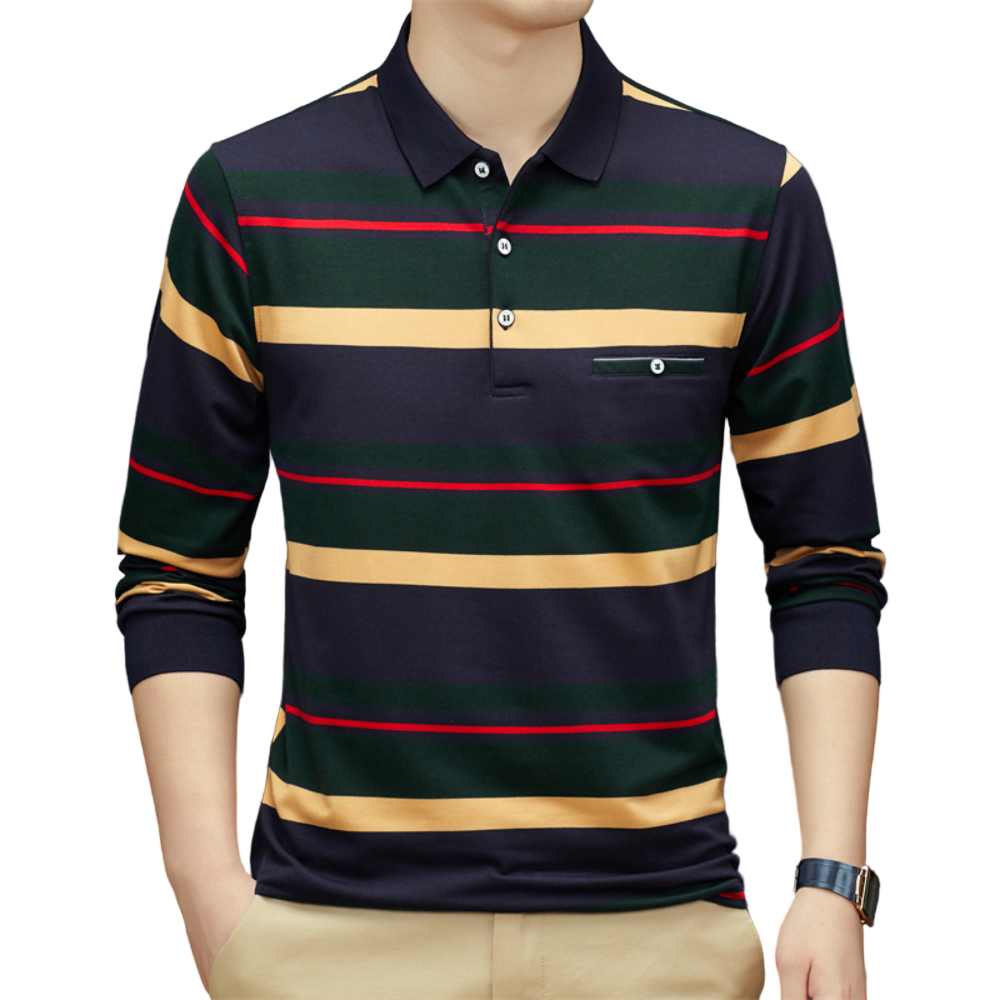 Heren Longsleeve T-Shirt Gestreept Casual 0