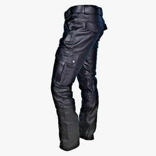 Heren Motorbroek met Cargozakken en Rechte Pijpen 0