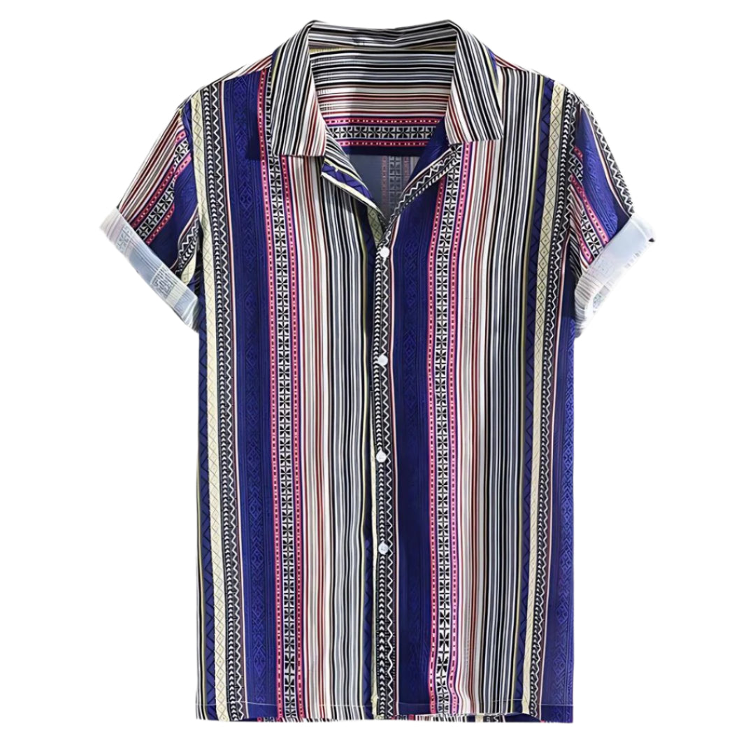 Heren Overhemd Relaxed Stijl Indigo 0