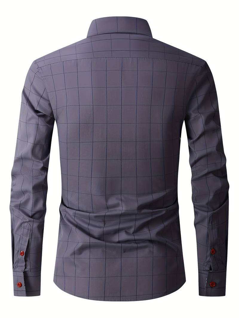 Heren Overhemd Slim Fit Katoen-Polyester Ademend Design 1