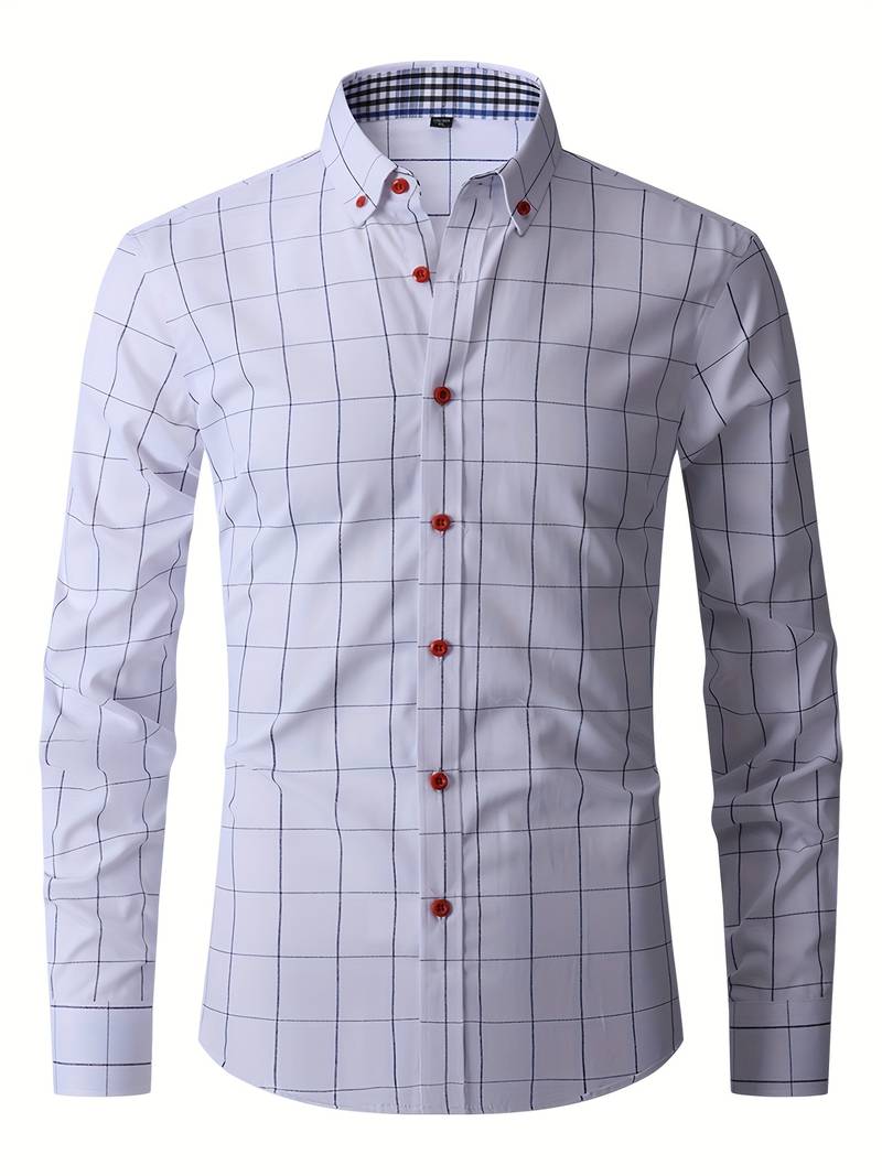 Heren Overhemd Slim Fit Katoen-Polyester Ademend Design 2