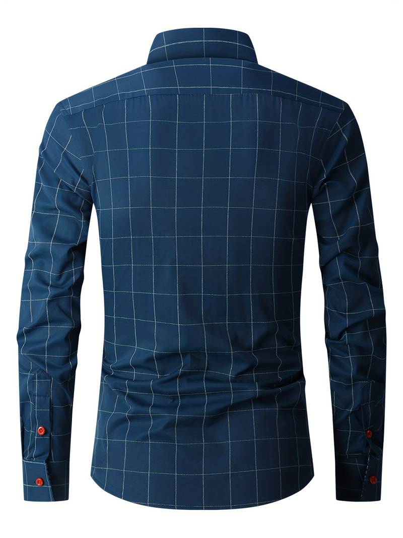 Heren Overhemd Slim Fit Katoen-Polyester Ademend Design 5