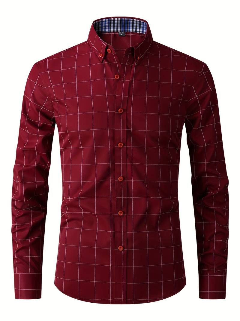 Heren Overhemd Slim Fit Katoen-Polyester Ademend Design 8