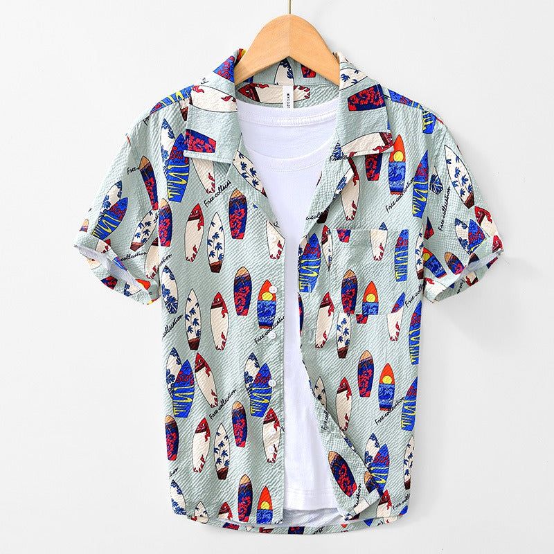 Heren Overhemd Zomer Stijl Katoen en Linnen Mix 2