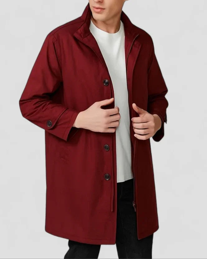 Heren Overjas Lange Minimalistische Stijl 1