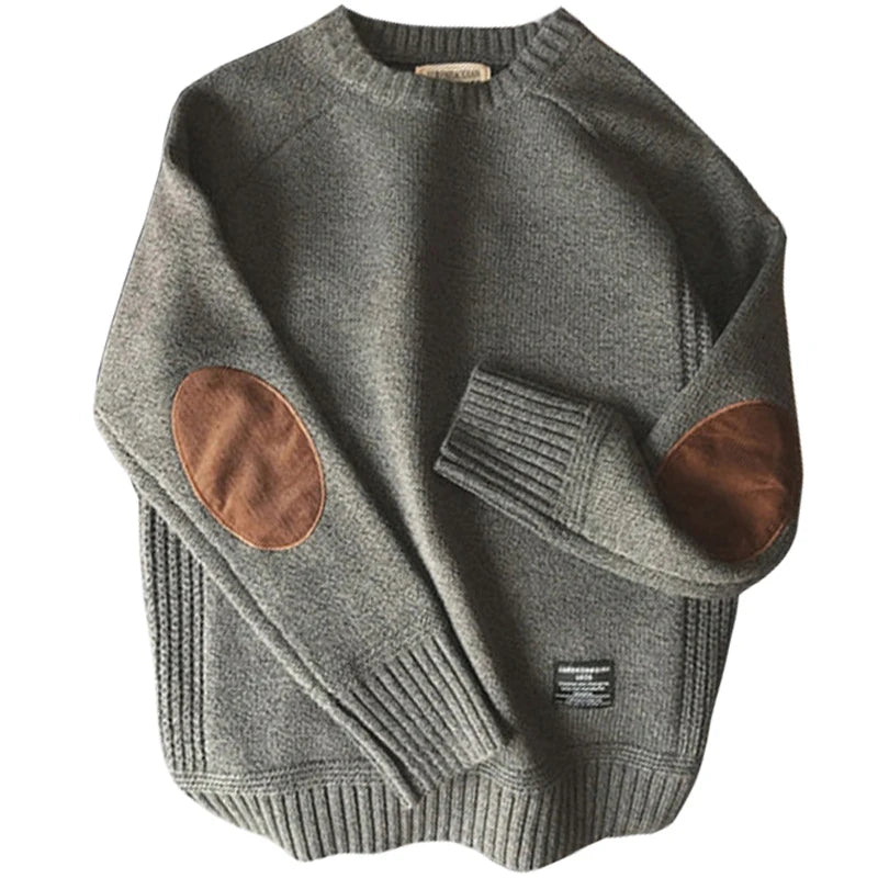 Heren Oversized Trui Gebreid Casual Patch Design 2