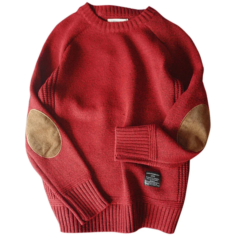 Heren Oversized Trui Gebreid Casual Patch Design 4