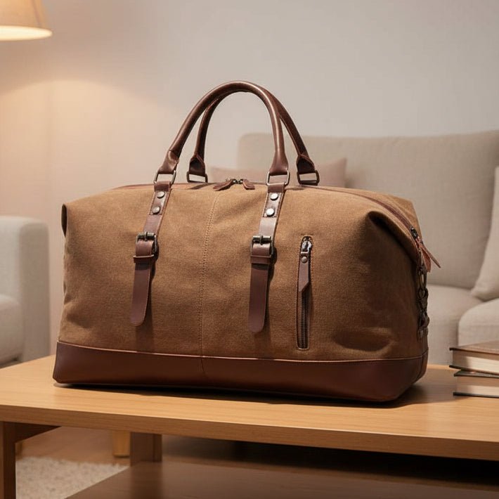 Heren Plunjezak Canvas met Leren Accenten 1