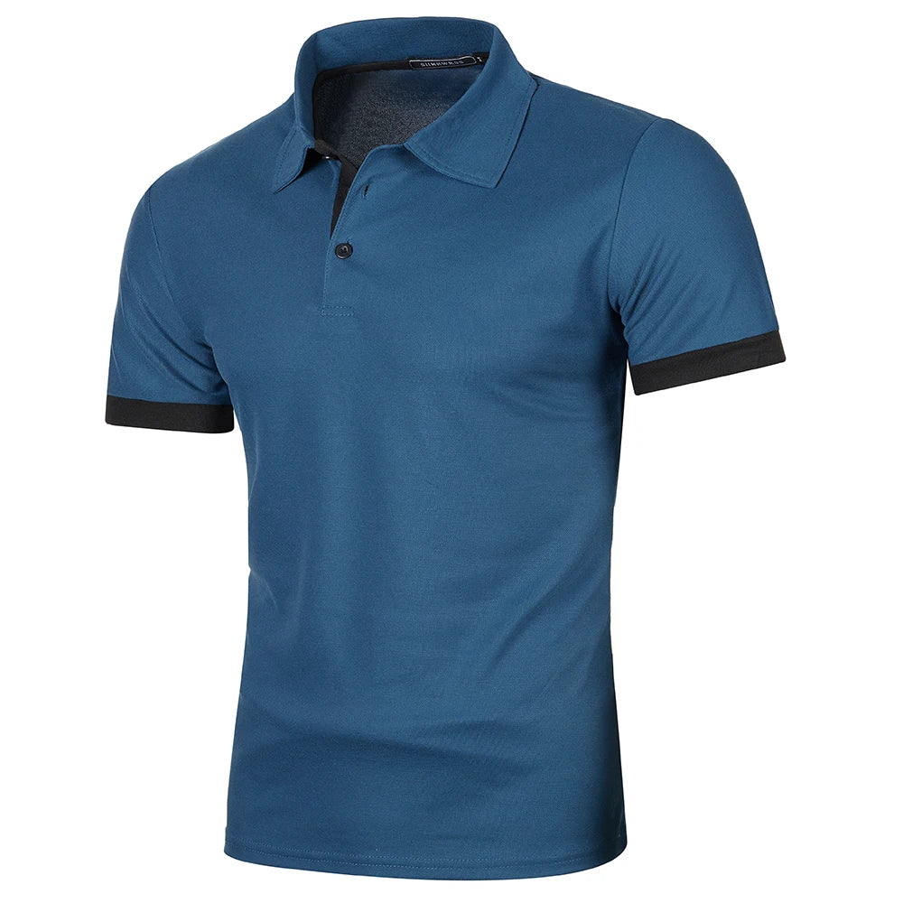 Heren Polo Korte Mouwen Contrastkleur Casual Poloshirt 12