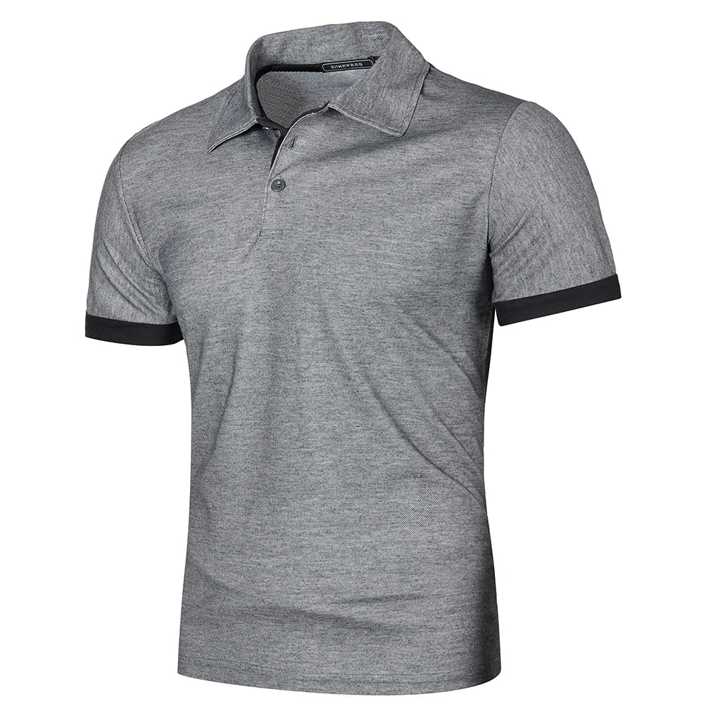 Heren Polo Korte Mouwen Contrastkleur Casual Poloshirt 13