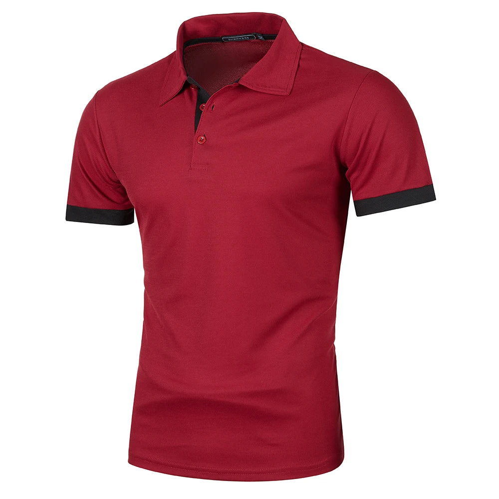 Heren Polo Korte Mouwen Contrastkleur Casual Poloshirt 9