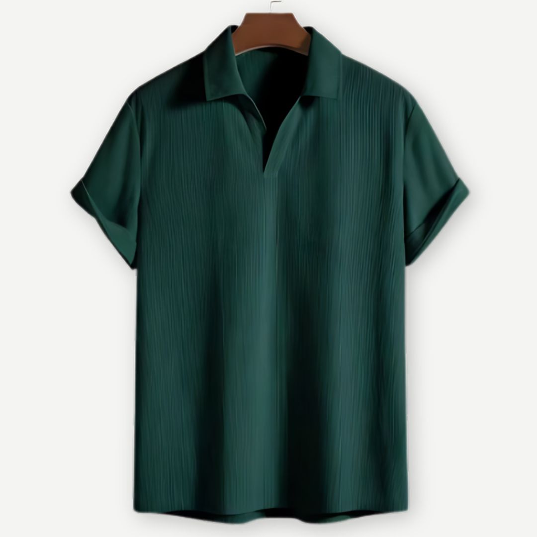 Heren Polo Ribbelstructuur Johnny-Kraag Ademend Katoen 2