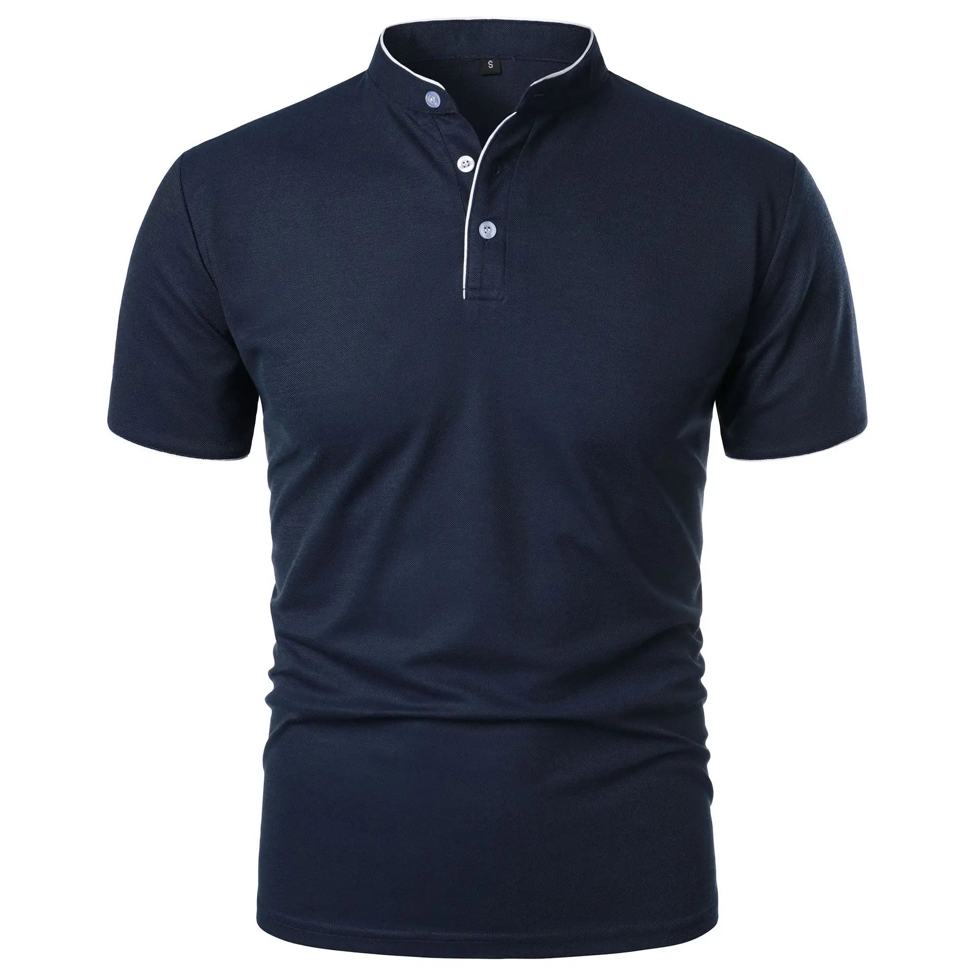 Heren Polo Shirt Korte Mouwen Casual Stijl Ademend Katoen 7