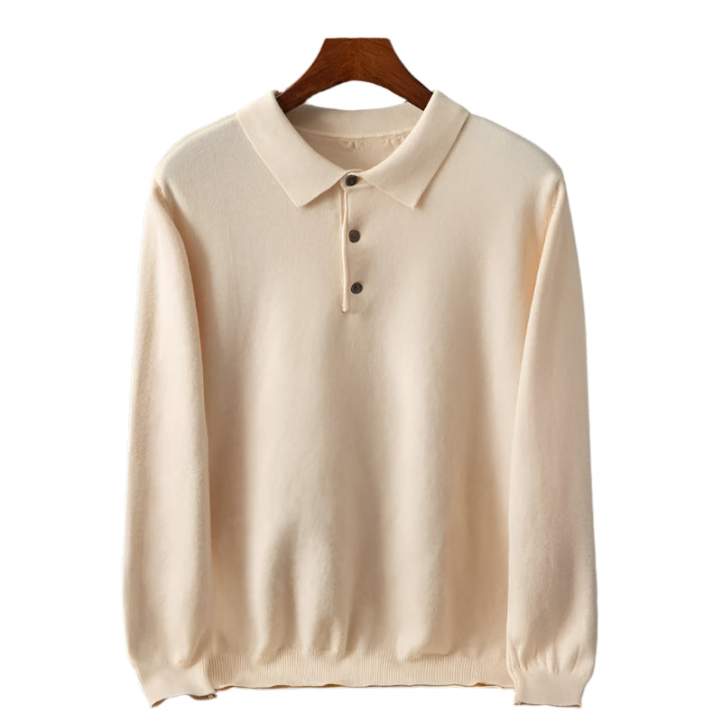 Heren Polo Shirt Lange Mouw Rambouillet Wol 0