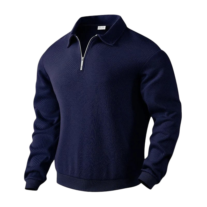 Heren Polo Shirt met Rits en Sportieve Stijl 0