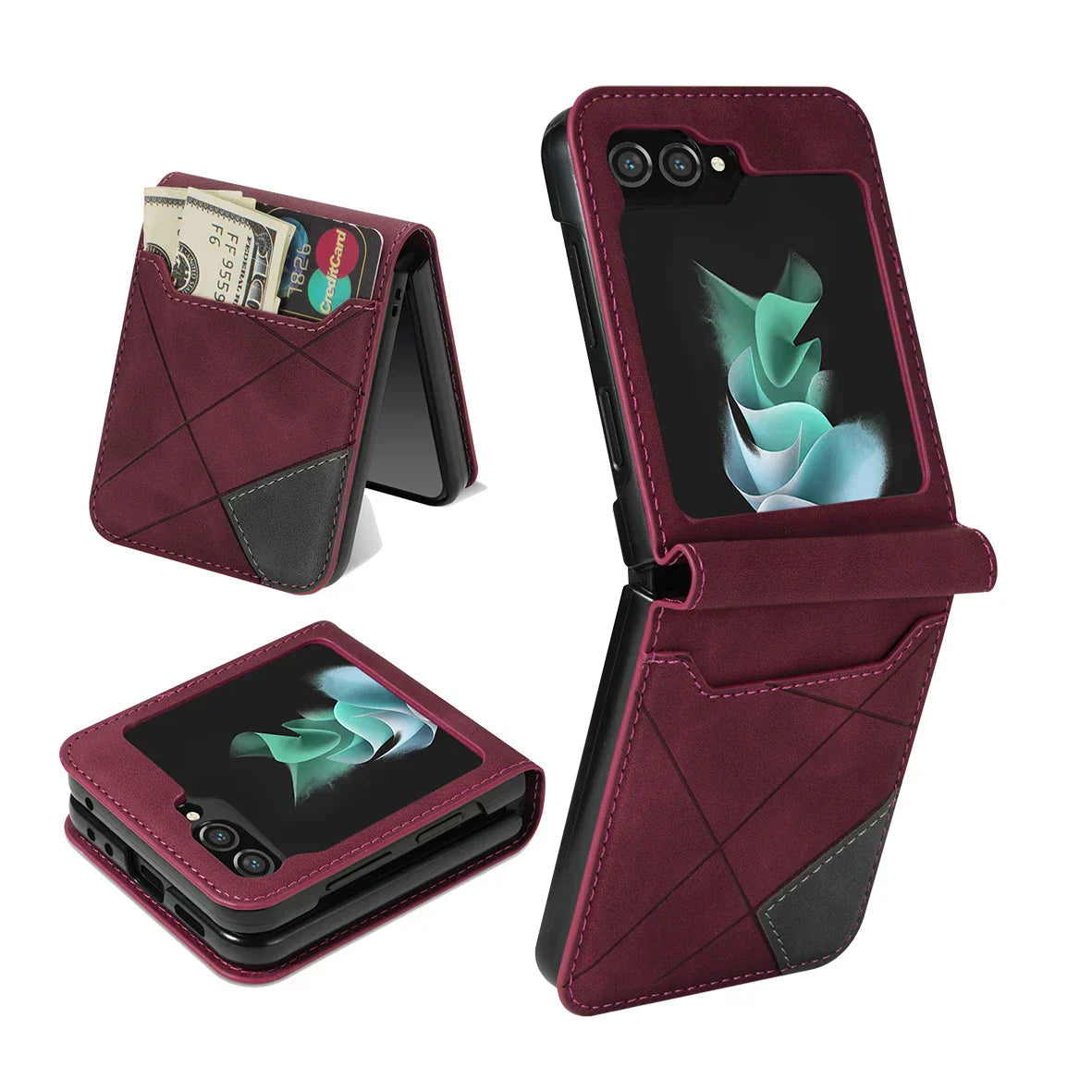Heren Portemonnee Hoesje met Kaartsleuven voor Samsung Galaxy Z Flip 8