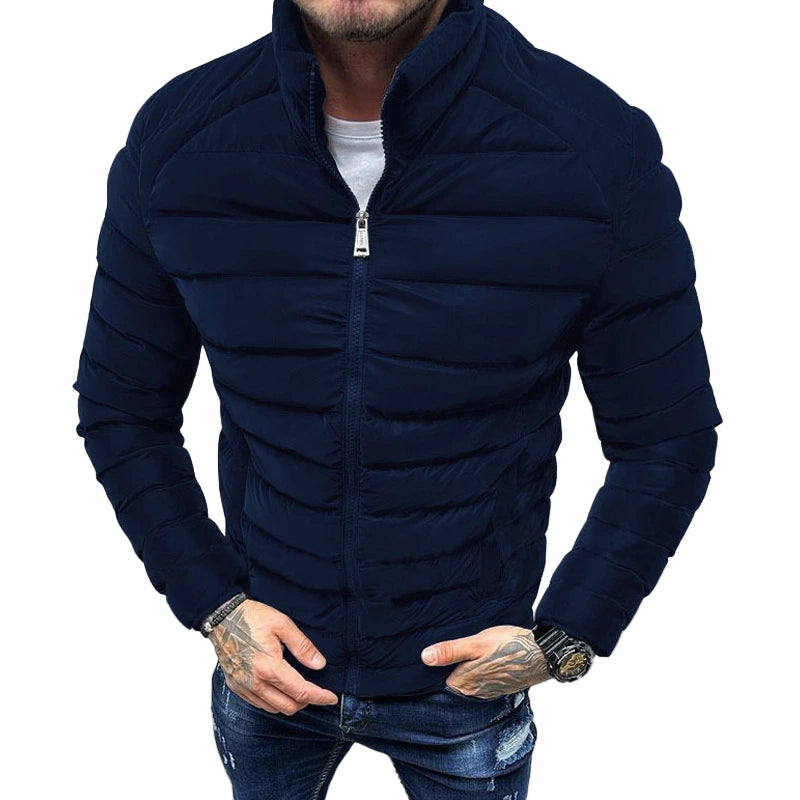 Heren Pufferjack met Hoge Kraag en Aansluitende Stijl 1