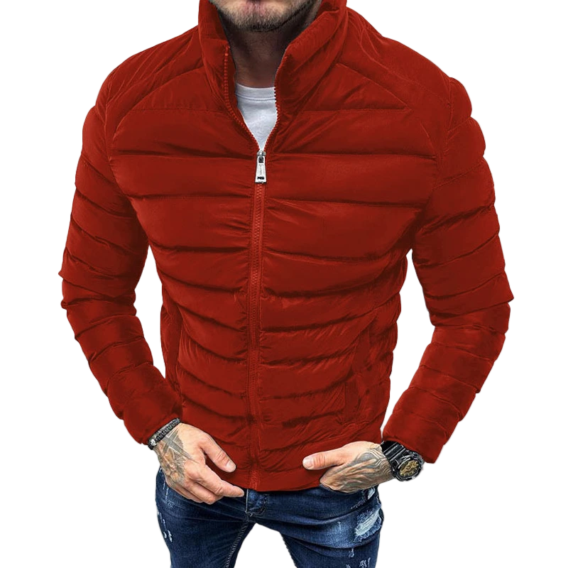 Heren Pufferjack met Hoge Kraag en Aansluitende Stijl 3