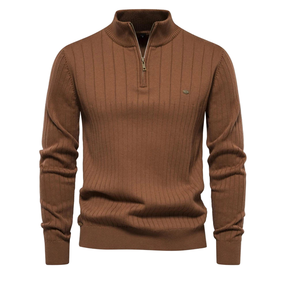 Heren Pullover Trui Rits Casual Katoen 0