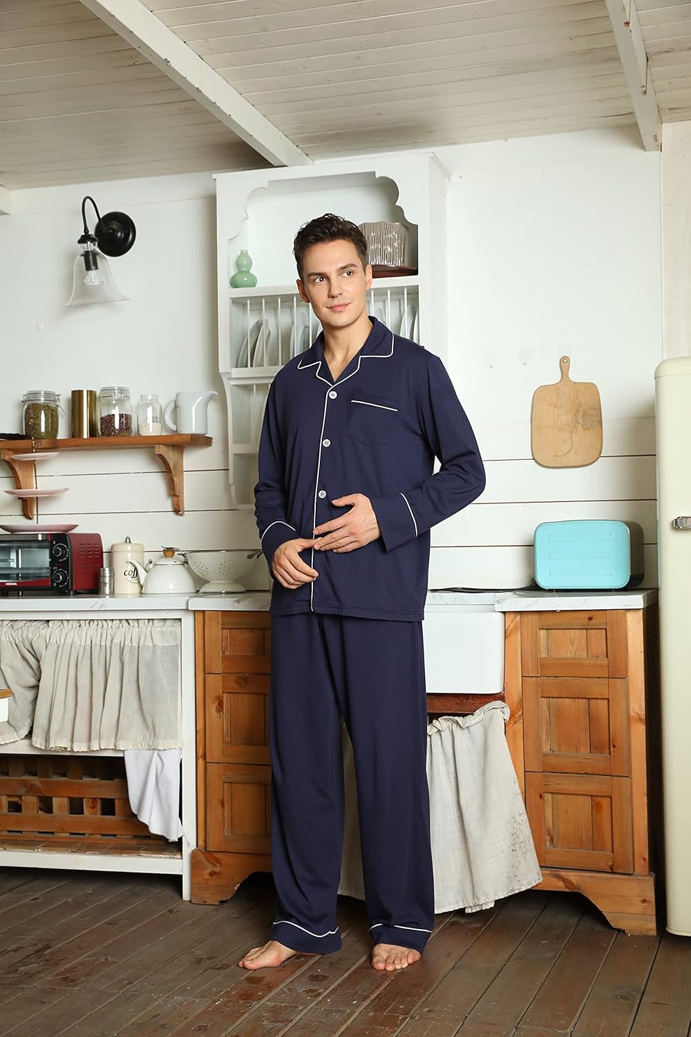 Heren Pyjama Set Comfortabel Klassiek 3