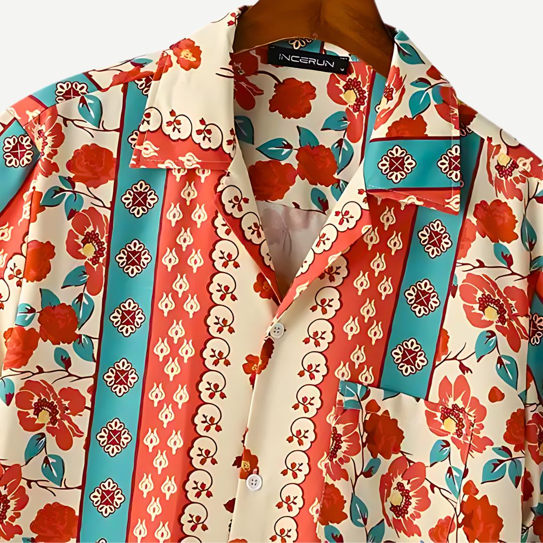 Heren Shirt Met Bloemenprint Ademend Katoen Voor Zomer 2