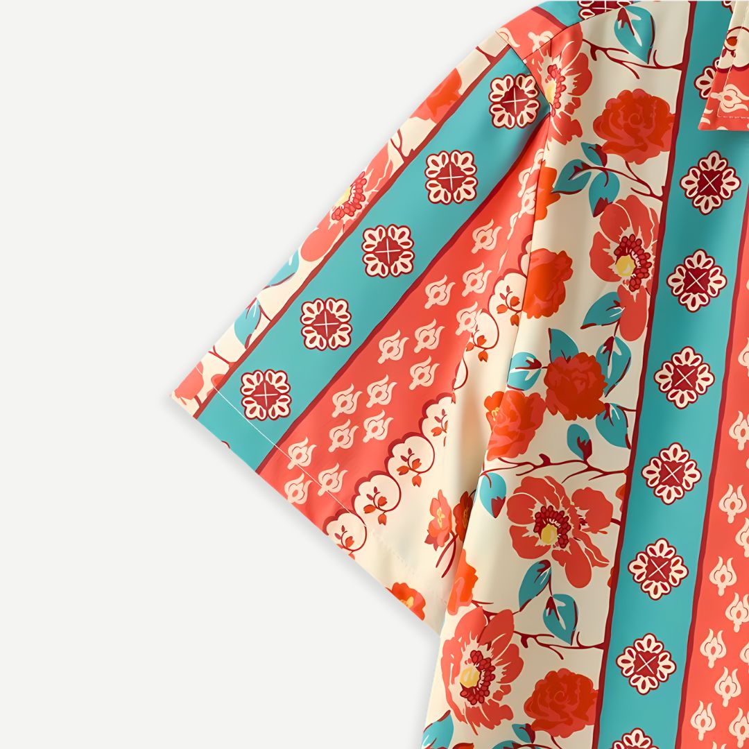 Heren Shirt Met Bloemenprint Ademend Katoen Voor Zomer 3