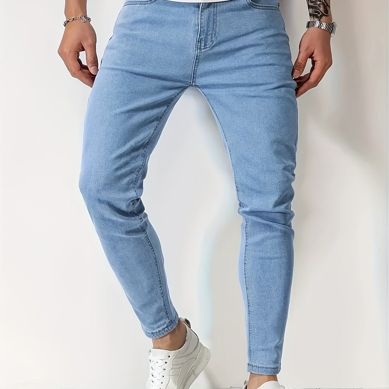Heren Slanke Pasvorm Jeans Met Taps Toelopende Benen 1
