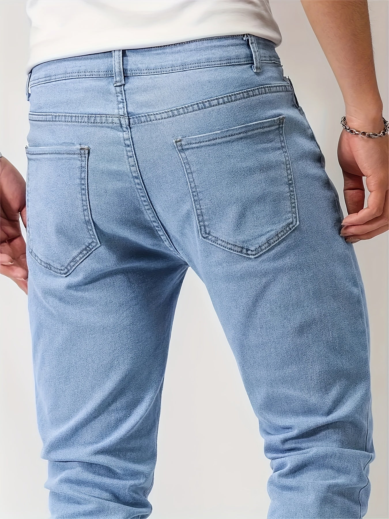 Heren Slanke Pasvorm Jeans Met Taps Toelopende Benen 4