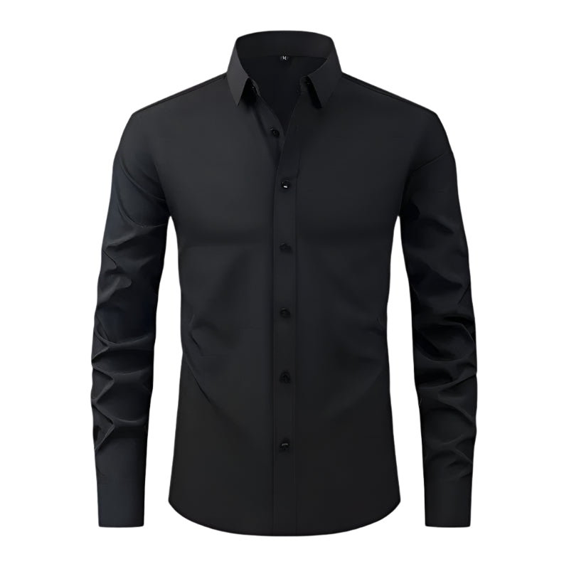 Heren Slim-Fit Overhemd Elastisch en Kreukvrij 0