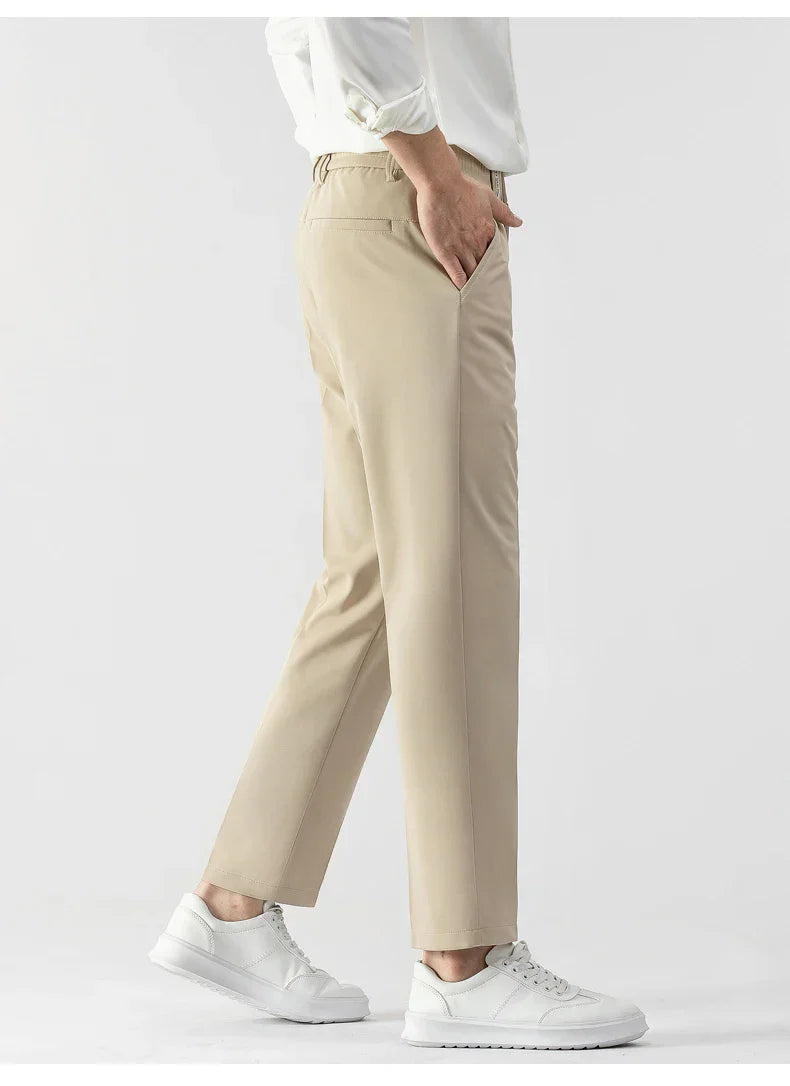 Heren Slim Fit Broek Lichtgewicht Stof Tailored Cut 5