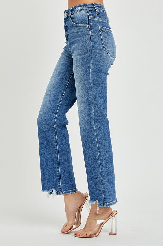 Heren Spijkerbroek Hoge Taille Rechte Denim 3