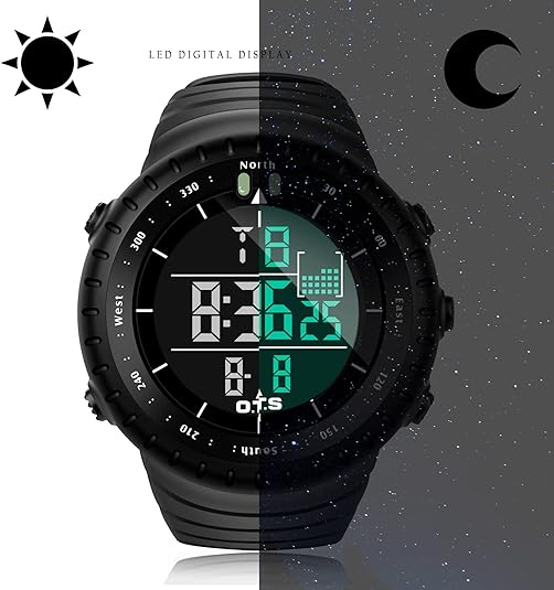 Heren Sporthorloge Digitale Tactisch Waterdicht met Stopwatch en LED Verlichting 2