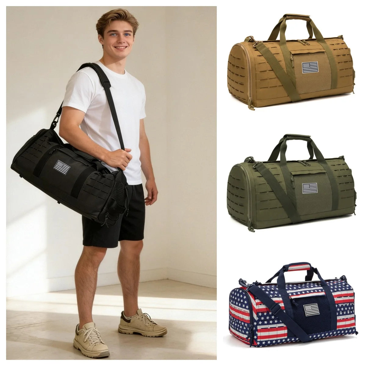 Heren Sporttas 40L Tactisch voor Fitness en Weekenduitjes 0
