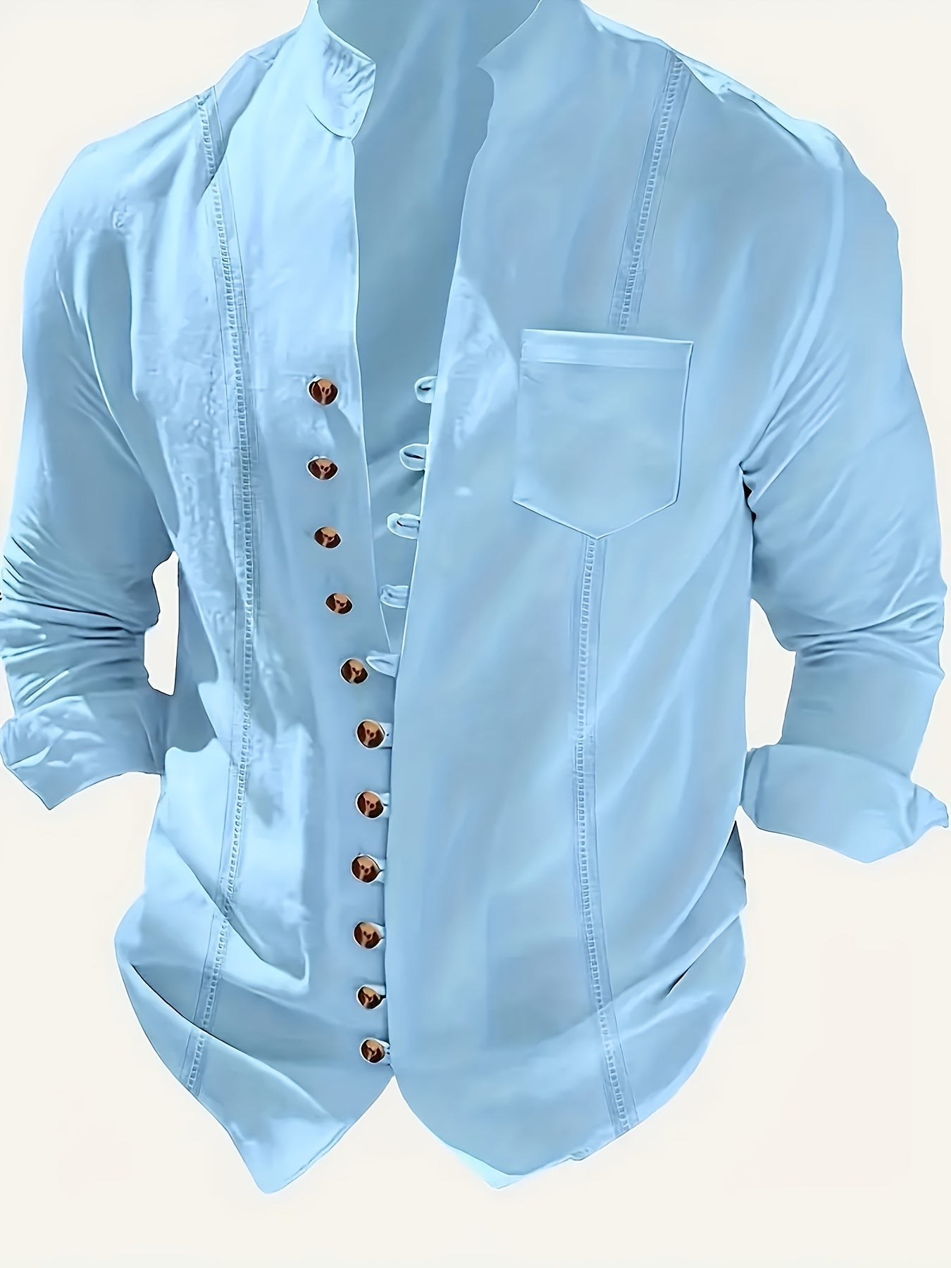 Heren Strandset - Lange Mouwen Overhemd en Touwbroek - Ontspannen Pasvorm 4