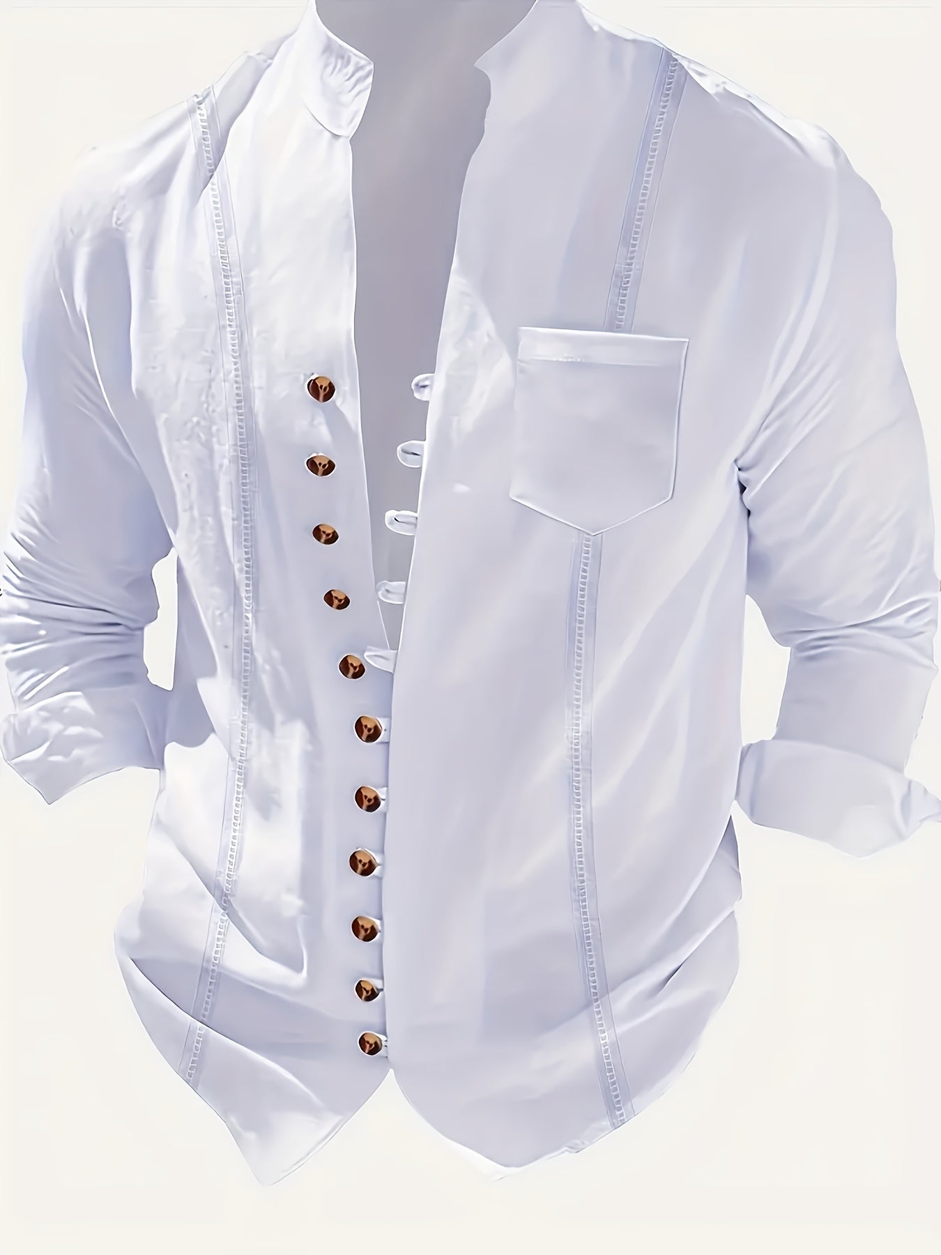 Heren Strandset - Lange Mouwen Overhemd en Touwbroek - Ontspannen Pasvorm 7