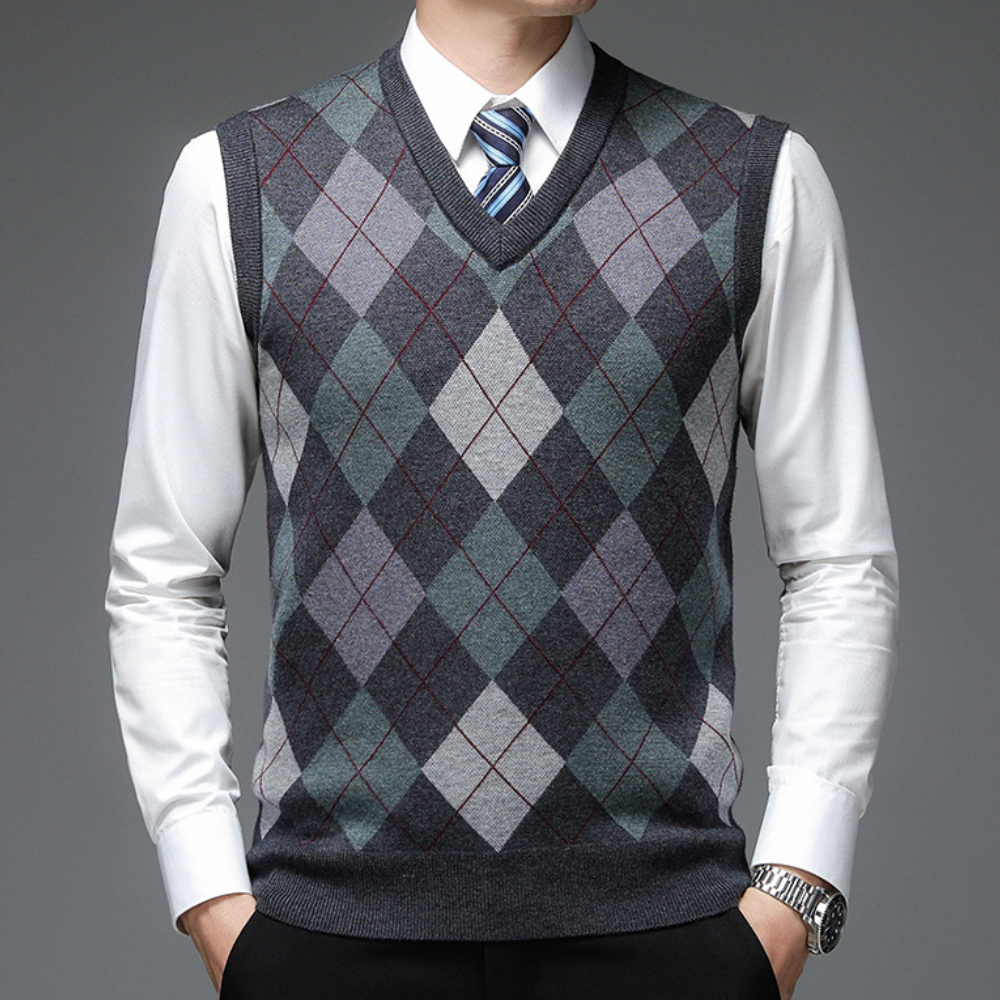 Heren Sweater Ærmeløs V-hals Casual Stijl 6