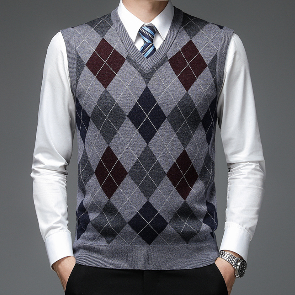 Heren Sweater Ærmeløs V-hals Casual Stijl 7