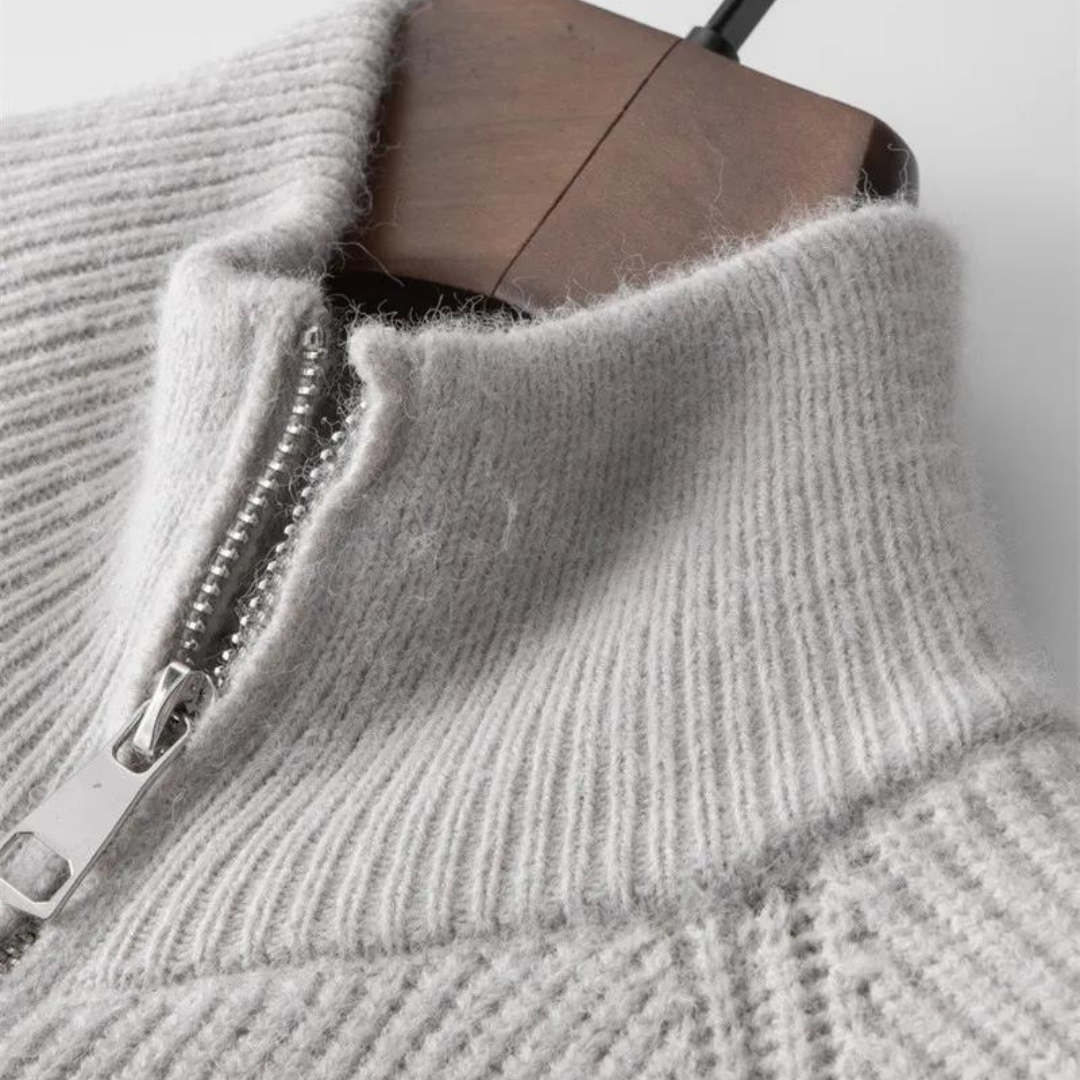 Heren Sweater Met Volledige Ritssluiting En Opstaande Kraag 6