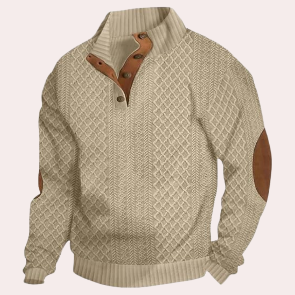 Heren Sweater met Kraveknappers Trendy 3