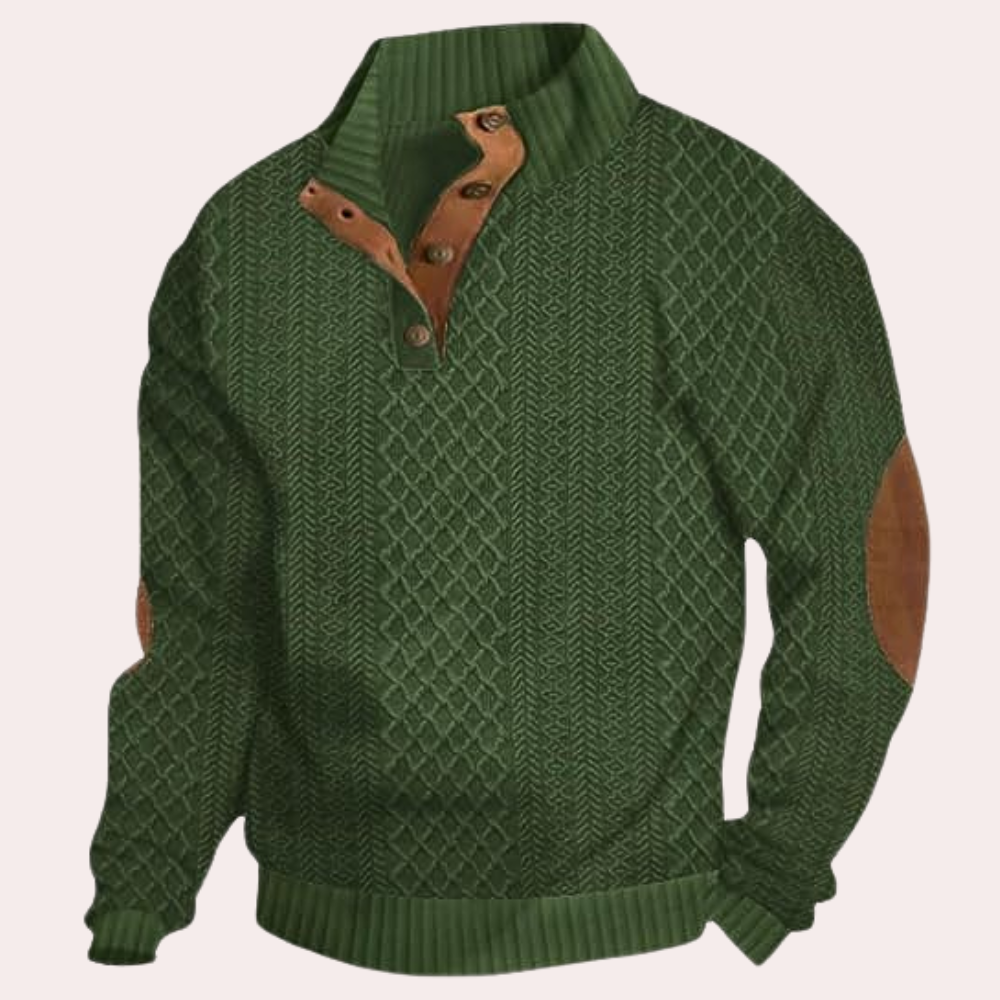 Heren Sweater met Kraveknappers Trendy 4