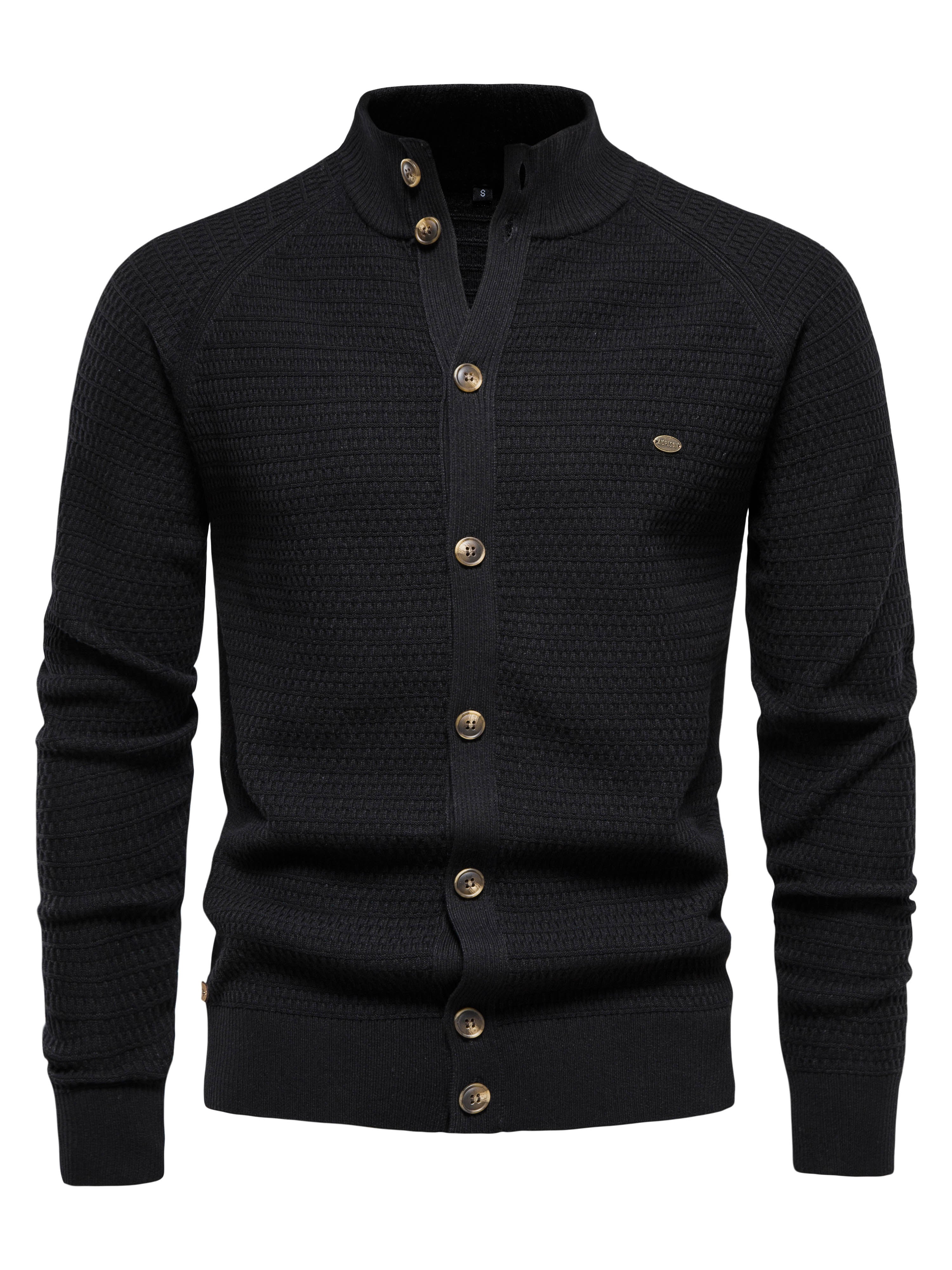 Heren Sweater met Opstaande Kraag en Knoopsluiting 2