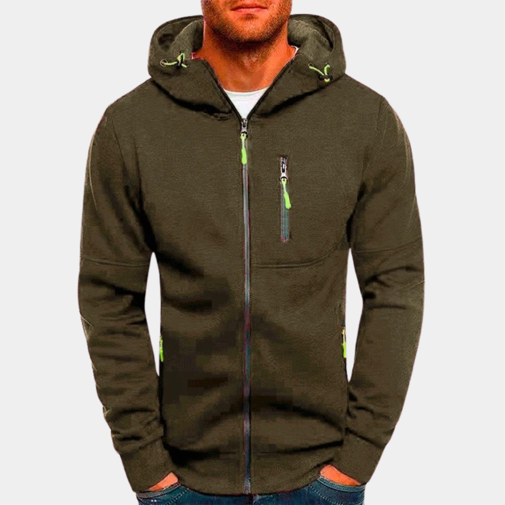 Heren Sweater met Rits en Capuchon 11