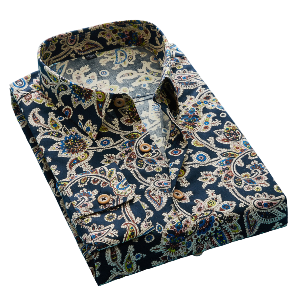 Heren T-Shirt Kort Mouw Bloemdessin Ademend Katoen 0