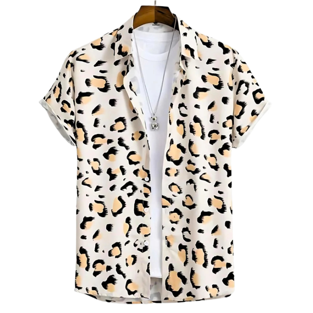 Heren T-Shirt Relaxed Stijl Lichtgewicht Wildcatprint 0