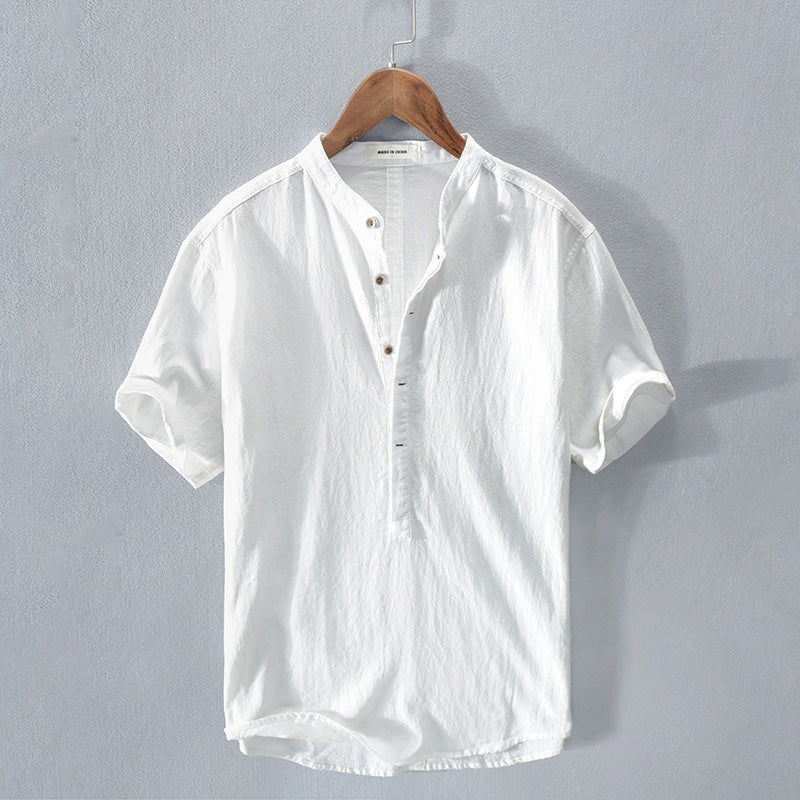 Heren T-shirt Casual Katoen Linnen Ademend Lichtgewicht 1